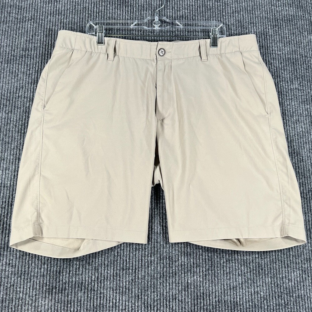 Under Armour Mens Shorts 40 Beige Chino Golf Loose Fit Heat Gear Lightweight